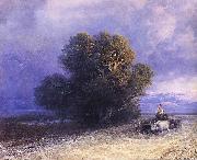 Ivan Aivazovsky Ox Cart Crossing a Flooded Plain oil on canvas